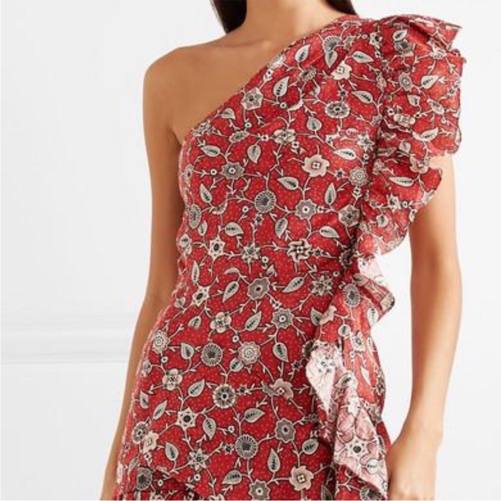 Isabel Marant Etoile Teller Mini Dress Brick Red